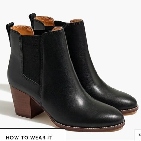 J. Crew Factory Rory leather heeled boots Item AR846* - Picture 1 of 12